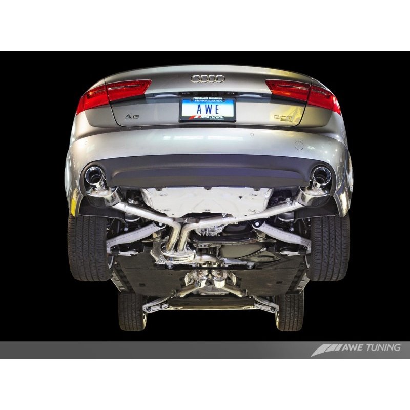 AWE Tuning Audi C7 A6 3.0T Touring Edition Exhaust - Dual Outlet Chrome Silver Tips