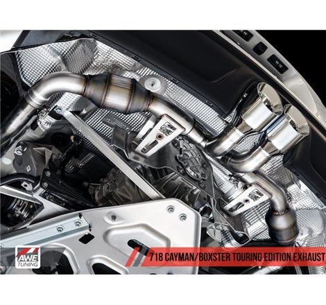 AWE Tuning Porsche 718 Boxster / Cayman Touring Edition Exhaust - Chrome Silver Tips