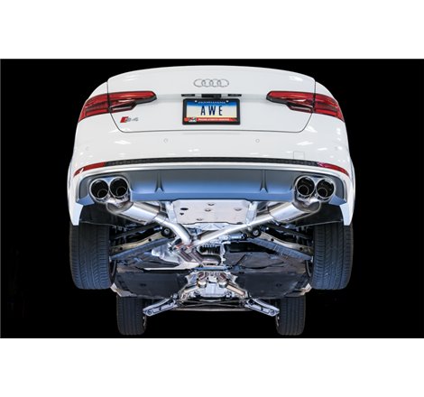 AWE Tuning Audi B9 S4 Touring Edition Exhaust - Non-Resonated (Silver 102mm Tips)