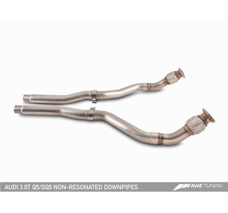 AWE Tuning Audi 8R 3.0T Non-Resonated Downpipes for Q5 / SQ5