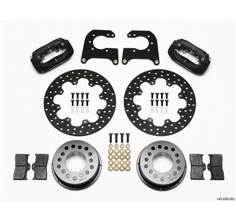 Wilwood Forged Dynalite Rear Drag Kit Drilled Rotor Chev 12 Bolt w C-Clips