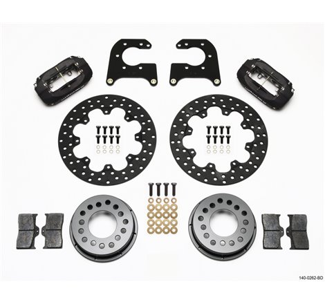 Wilwood Forged Dynalite Rear Drag Kit Drilled Rotor Small Ford 2.66in Offset