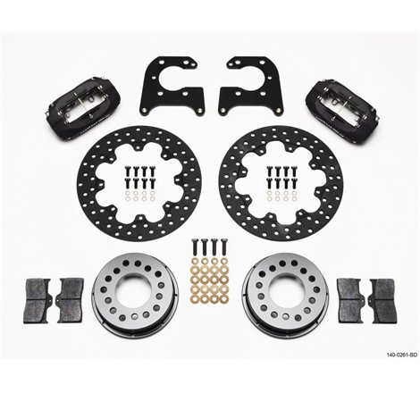 Wilwood Forged Dynalite Rear Drag Kit Drilled Rotor Big Ford 2.36in Offset