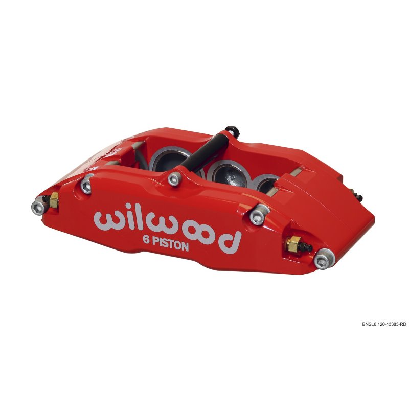 Wilwood Caliper-BNSL6-LH-Red 1.62/1.12/1.12in Pistons 1.10in Disc