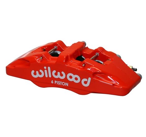 Wilwood Caliper-Forged Dynapro 6 5.25in Mount-Red-R/H 1.38/1.00/1.00in Pistons .81in Disc