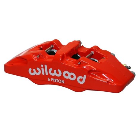 Wilwood Caliper-Forged Dynapro 6 5.25in Mount-Red-R/H 1.62/1.12/1.12in Pistons 1.10in Disc