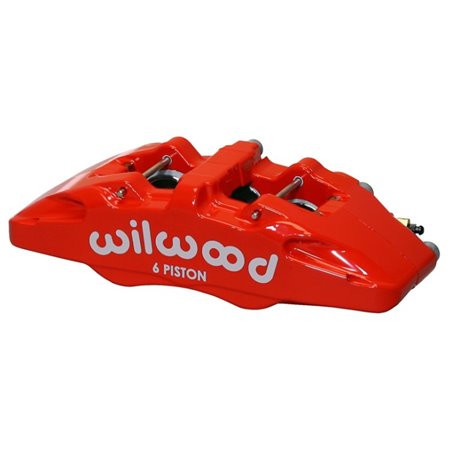 Wilwood Caliper-Forged Dynapro 6 5.25in Mount-Red-L/H 1.62/1.12/1.12in Pistons 0.81in Disc