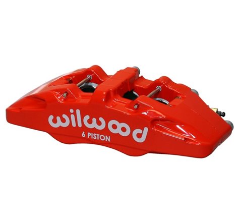 Wilwood Caliper-Forged Dynapro 6 5.25in Mount-Red-R/H 1.62/1.12/1.12in Pistons 0.81in Disc