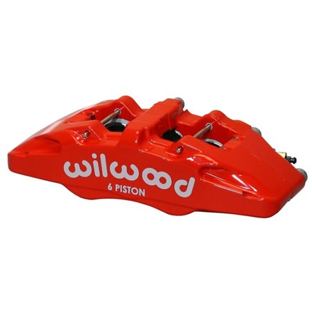 Wilwood Caliper-Forged Dynapro 6 5.25in Mount-Red-R/H 1.62/1.12/1.12in Pistons 0.81in Disc