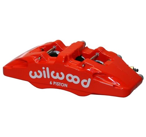 Wilwood Caliper-Forged Dynapro 6 5.25in Mount-Red-L/H 1.62/1.38in/1.38in Pistons 1.10in Disc