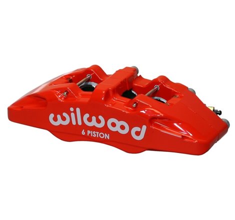 Wilwood Caliper-Forged Dynapro 6 5.25in Mount-Red-R/H 1.62/1.38in/1.38in Pistons 1.10in Disc