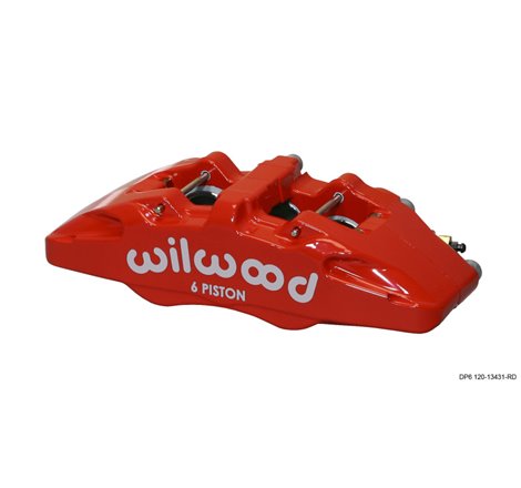 Wilwood Caliper-Forged Dynapro 6 5.25in Mount-Red-L/H 1.62/1.38in/1.38in Pistons .38in Disc