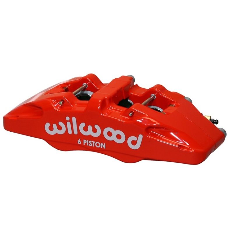 Wilwood Caliper-Forged Dynapro 6 5.25in Mount-Red-L/H 1.62/1.38in/1.38in Pistons .81in Disc