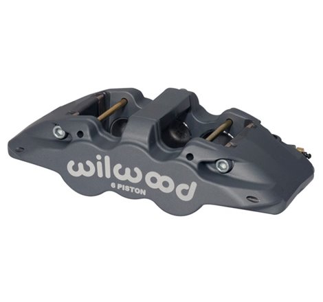 Wilwood Caliper-Aero6-L/H - Black Anodize (.80 Thk Pad) 1.62/1.12/1.12in Pistons 1.25in Disc
