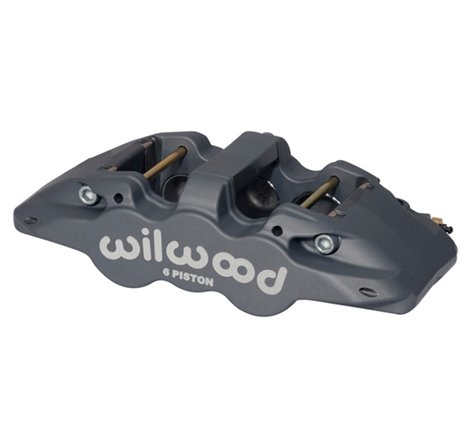 Wilwood Caliper-Aero6-R/H - Black Anodize (.80 Thk Pad) 1.62/1.12/1.12in Pistons 1.25in Disc