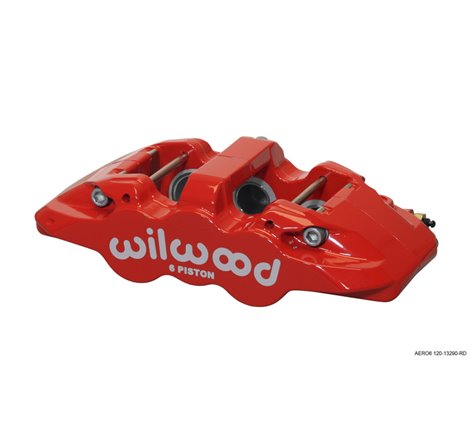 Wilwood Caliper-Aero6-L/H - Red 1.62/1.12/1.12in Pistons 1.25in Disc