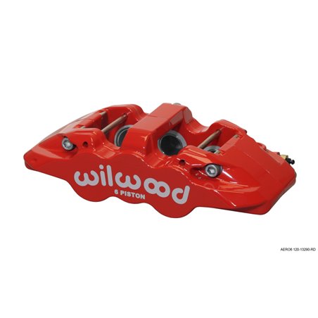 Wilwood Caliper-Aero6-L/H - Red 1.62/1.12/1.12in Pistons 1.25in Disc