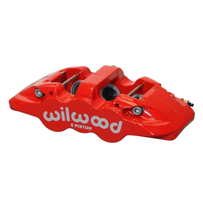 Wilwood Caliper-Aero6-R/H - Red 1.62/1.12/1.12in Pistons 1.25in Disc