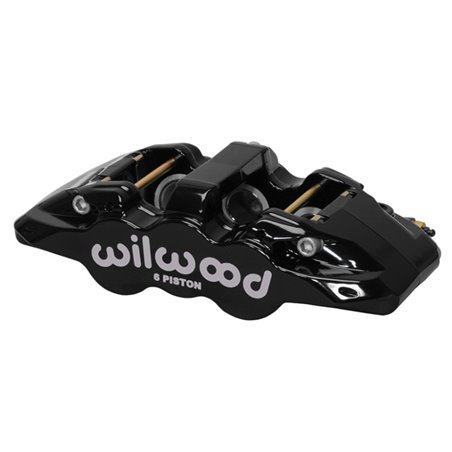 Wilwood Caliper-Aero6-R/H - Black 1.62/1.12/1.12in Pistons 1.25in Disc