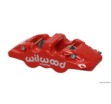 Wilwood Caliper-Aero4-L/H - Red 1.88/1.62in Pistons 1.25in Disc