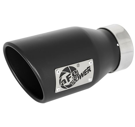 aFe MACH Force-Xp 409 SS Exhaust Tip Black (Left Side) 3in In x 4-1/2in Out x 9in L Clamp-On