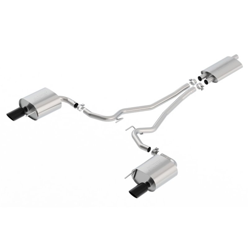 Borla 15-17 Ford Mustang EcoBoost 2.3L EC-Type Cat Back Single Round 4.0in OD 9.5in L Tips Exhaust
