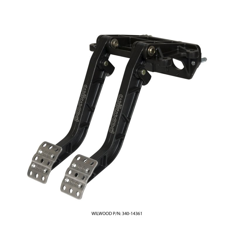 Wilwood Adjustable-Tandem Dual Pedal - Brake / Clutch - Fwd. Swing Mount - 7.0:1 - Black E-Coat