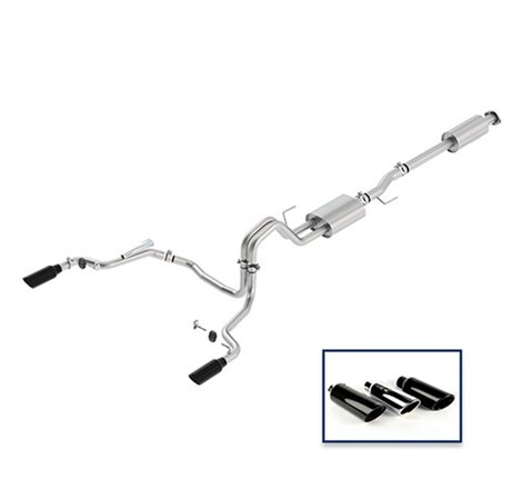 Ford Racing 15-18 F-150 5.0L Cat-Back Sport Exhaust System - Rear Exit Black Chrome Tips