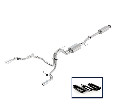 Ford Racing 15-18 F-150 5.0L Cat-Back Sport Exhaust System - Rear Exit Chrome Tips