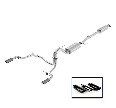 Ford Racing 15-18 F-150 5.0L Cat-Back Touring Exhaust System - Rear Exit Carbon Fiber Tips
