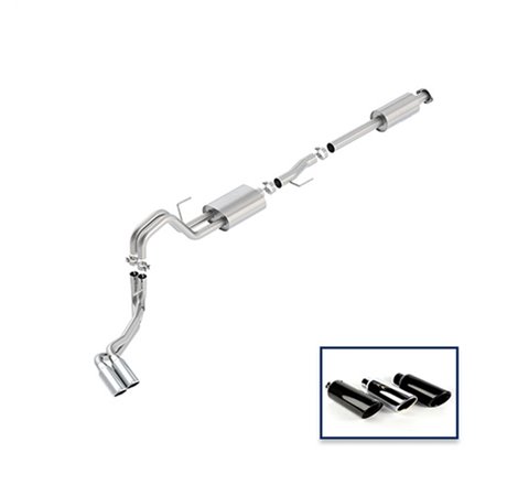 Ford Racing 15-18 F-150 5.0L Cat-Back Sport Exhaust System - Side Exit Chrome Tips