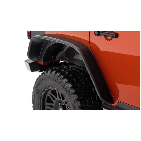 Bushwacker 07-18 Jeep Wrangler Unlimited Flat Style Flares 2pc 4-Door Sport Utility Only - Black