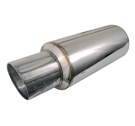 Injen 2 3/8 Universal Muffler w/Stainless Steel resonated rolled tip (Injen embossed logo)