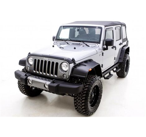 Lund 07-17 Jeep Wrangler FX-Flat Smooth Elite Series Fender Flares w/SS Bolts - Black (4 Pc.)