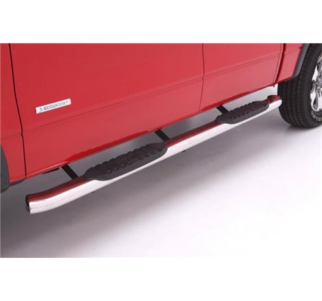Lund 15-18 Ford F-150 SuperCrew 5in. Curved Oval SS Nerf Bars - Polished