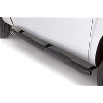 Lund 15-18 Ford F-150 SuperCrew 4in. Oval Curved Steel Nerf Bars - Black