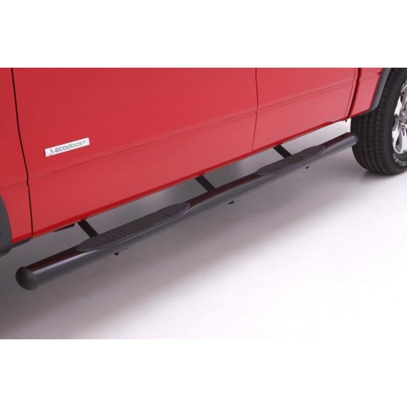 Lund 15-18 Ford F-150 SuperCrew 4in. Oval Straight Steel Nerf Bars - Black