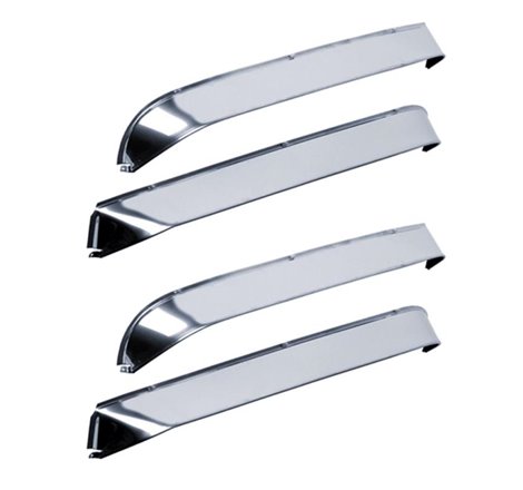 AVS 84-91 Jeep Grand Wagoneer Ventshade Front & Rear Window Deflectors 4pc - Stainless