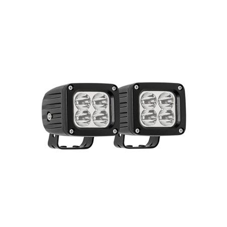 Westin Quadrant LED Auxiliary Light 3 inch x 2.5 inch Flood w/5W Cree (Set of 2) - Black