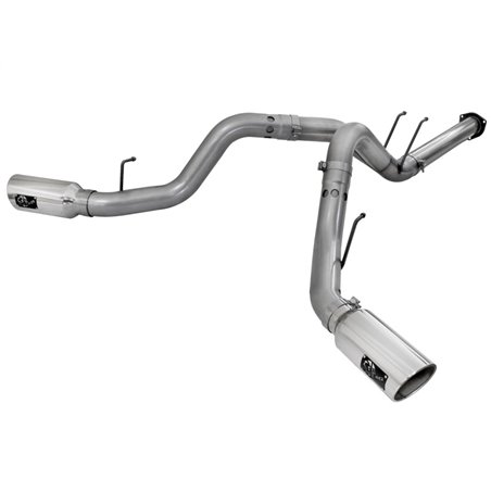 aFe LARGE BORE HD 4in 409-SS DPF-Back Exhaust w/Polished Tip 11-14 Ford Diesel Trucks V8-6.7L (td)