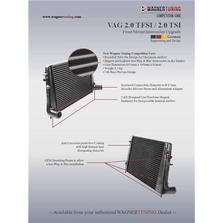 Wagner Tuning VAG 2.0L TFSI/TSI Competition Intercooler Kit