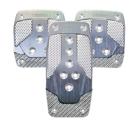 NRG Aluminum Sport Pedal M/T - Gunmetal w/Silver Carbon