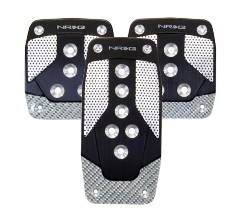 NRG Aluminum Sport Pedal M/T - Black w/Silver Carbon