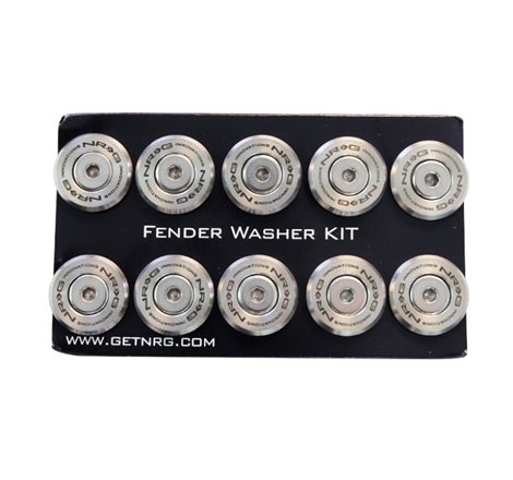 NRG M-Style Fender Washer Kit (TI Series) M6 Bolts For Plastic (Silver Wshr/Silver Scrw) - Set of 10
