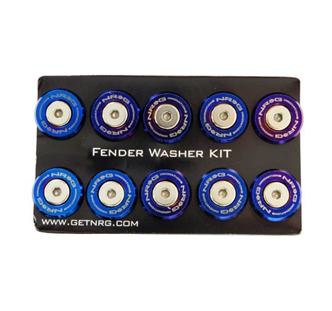 NRG M-Style Fender Washer Kit (TI Series) M6 Bolts For Plastic (TI Brn Wshr/Silver Scrw) - Set of 10