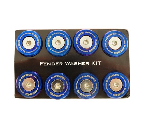 NRG M-Style Fender Washer Kit (TI Series) M6 Bolts For Metal (TI Burn Wshr/Silver Screw) - Set of 10