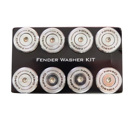 NRG M Style Fender Washer Kit TI Series M6 Bolts For Metal (Silver Washer/Silver Screw) - Set of 10
