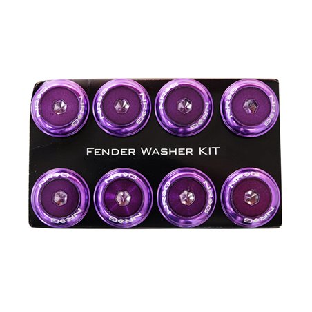 NRG Fender Washer Kit w/Color Matched M8 Bolt Rivets For Plastic (Purple) - Set of 8