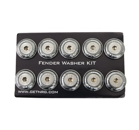 NRG Fender Washer Kit w/Rivets For Plastic (Gunmetal) - Set of 10