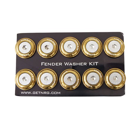 NRG Fender Washer Kit w/Rivets For Plastic (Titanium) - Set of 10